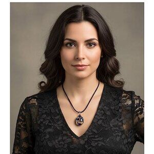 NECKLACE - Authentic Murano glass - unique blue & gold teardrop pendant